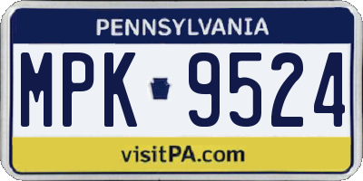 PA license plate MPK9524