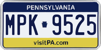 PA license plate MPK9525