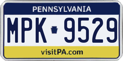 PA license plate MPK9529