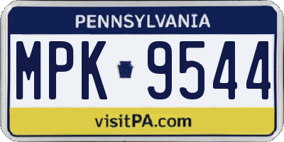 PA license plate MPK9544