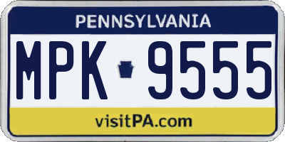 PA license plate MPK9555