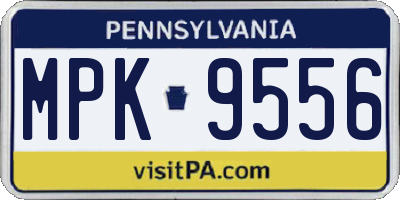 PA license plate MPK9556