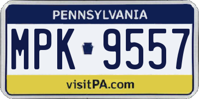 PA license plate MPK9557