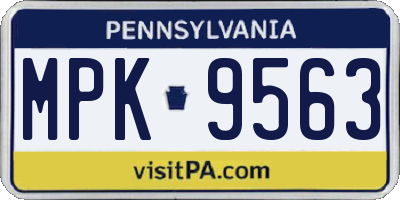 PA license plate MPK9563