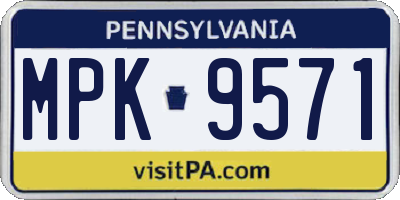 PA license plate MPK9571