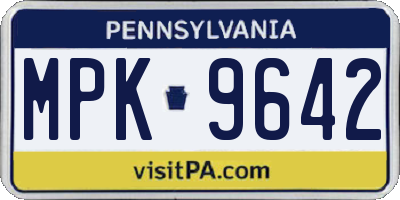 PA license plate MPK9642