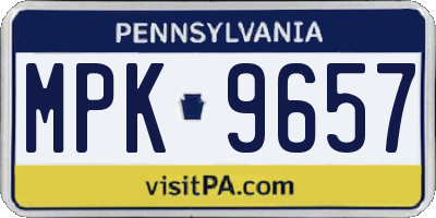 PA license plate MPK9657