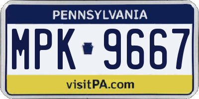 PA license plate MPK9667
