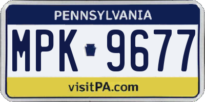 PA license plate MPK9677
