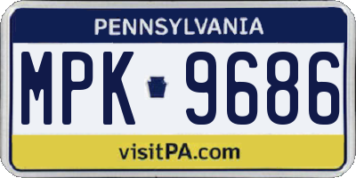 PA license plate MPK9686