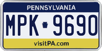 PA license plate MPK9690