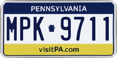PA license plate MPK9711