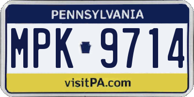 PA license plate MPK9714