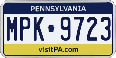 PA license plate MPK9723