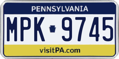 PA license plate MPK9745
