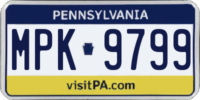 PA license plate MPK9799