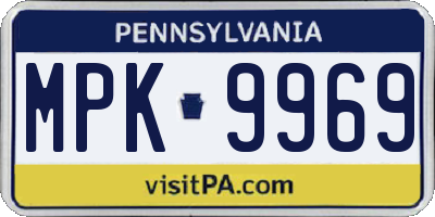 PA license plate MPK9969