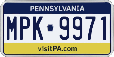 PA license plate MPK9971