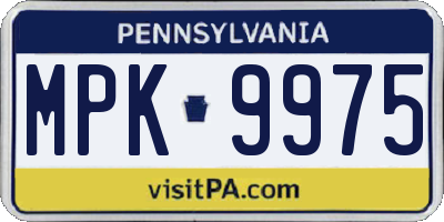 PA license plate MPK9975