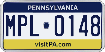 PA license plate MPL0148