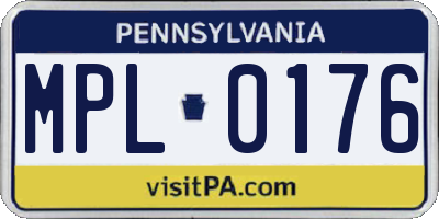 PA license plate MPL0176