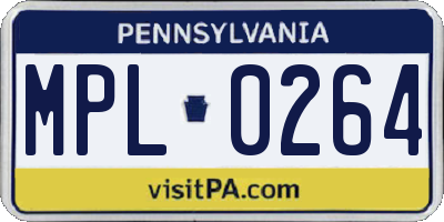 PA license plate MPL0264