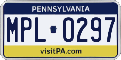 PA license plate MPL0297