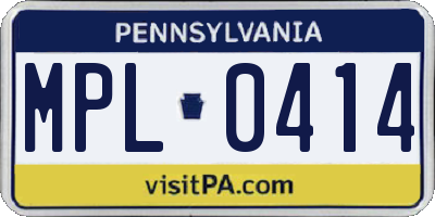 PA license plate MPL0414