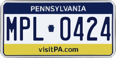 PA license plate MPL0424