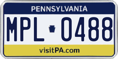PA license plate MPL0488