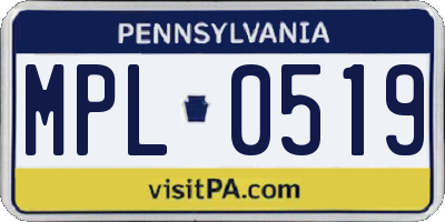 PA license plate MPL0519