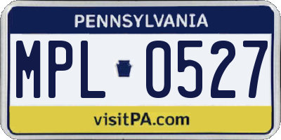 PA license plate MPL0527