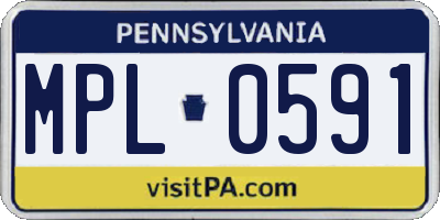 PA license plate MPL0591