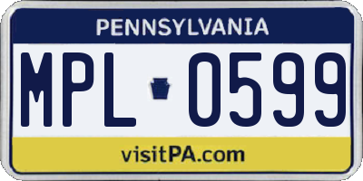 PA license plate MPL0599