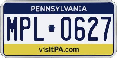 PA license plate MPL0627