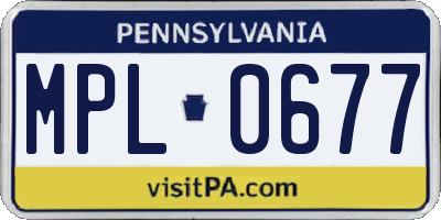 PA license plate MPL0677