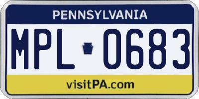 PA license plate MPL0683