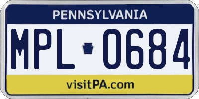 PA license plate MPL0684