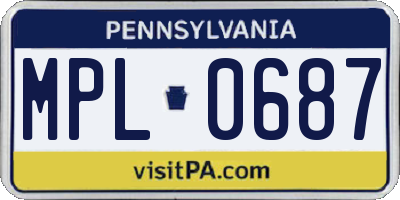 PA license plate MPL0687