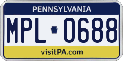 PA license plate MPL0688