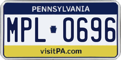 PA license plate MPL0696