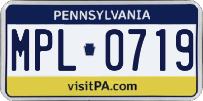 PA license plate MPL0719