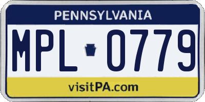 PA license plate MPL0779