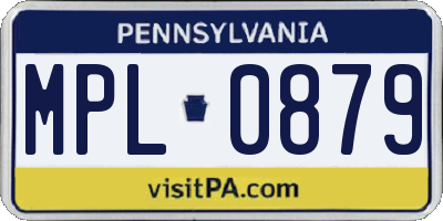 PA license plate MPL0879