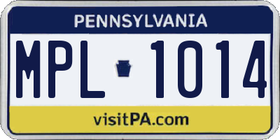 PA license plate MPL1014