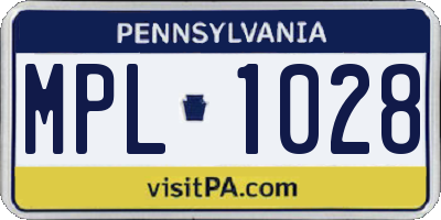 PA license plate MPL1028