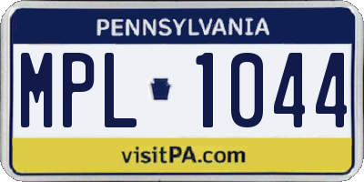 PA license plate MPL1044