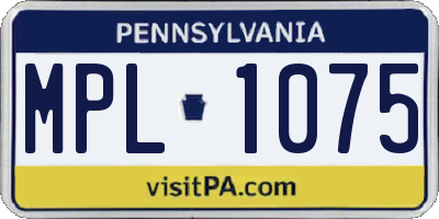 PA license plate MPL1075