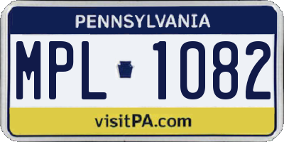 PA license plate MPL1082