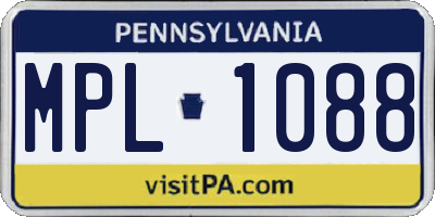 PA license plate MPL1088